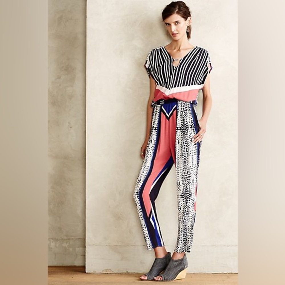 Corey Lynn Calter Striped and Patterned Jumpsuit